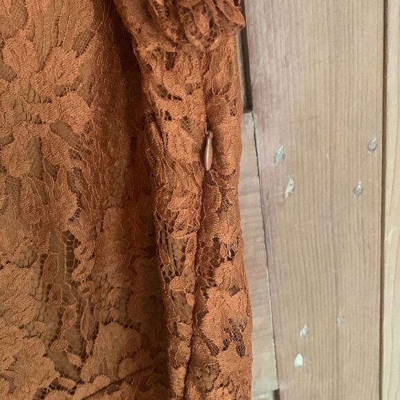 Free People Hailie open back short puff sleeve lace mini dress NWT - Picture 13 of 13